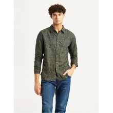 Levi's Men Printed Olive Slim Fit Shirt