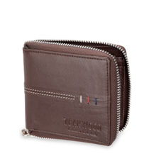 Teakwood Leathers Men Brown Solid Genuine Leather Zip Around Wallet