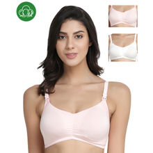 Inner Sense Organic Antimicrobial Soft Feeding Bra with Removable Pads Pack of 3 - Multi-Color