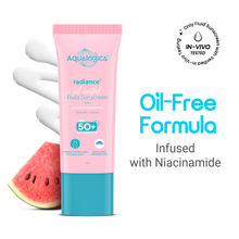 Aqualogica Radiance Fluid Sunscreen SPF50+ PA++++ with Niacinamide & Watermelon For Oily Skin