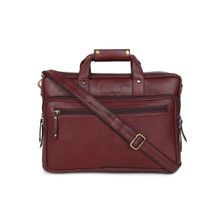 Teakwood Unisex Brown solid Leather Laptop Bag