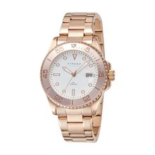 Strand by Obaku Bondi Fuschsia Turn Able Bezel White Round Dial Mens Watch - S727GDVWSV