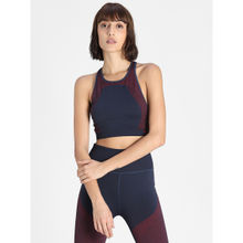 Puma Low Impact Long Line Seamless Bra Blue Sports Bra