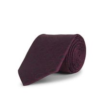 CAZZANO Microfiber Maroon Printed Tie