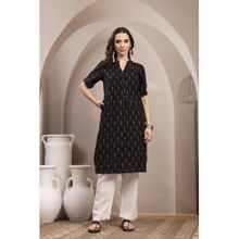 Zelena Black Ikat Print Maternity Kurta