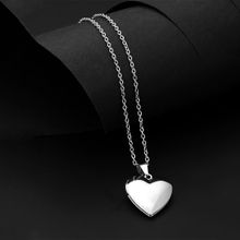 Yellow Chimes Unisex Silver-Toned Openable Heart Photo Frame Pendant With Chain