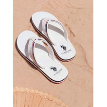 U.S. POLO ASSN. Nesta Mens White Flipflops