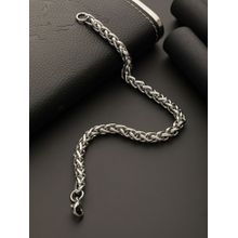 Aatmana Men Silver-Toned Rhodium-Plated Link Bracelet