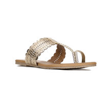 Bata Patterned Gold Flats