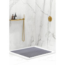 OBSESSIONS Grey Stripe Anti-Skid PVC Shower Mat