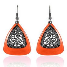 Youbella Jewellery Oxidised Designer Fancy Party Wear Earrings (Silver-Orange)