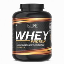 INLIFE Whey Protein Powder Blend Of Isolate Hydrolysate Concentrate Body Building Supplement Chocolate Flavour 2Kg