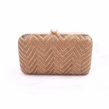 A Clutch Story Antique Gold zigzag Handembroidered Clutch