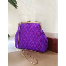 Praccessorii Ikat Collection Clutch With Detachable Strap - Purple