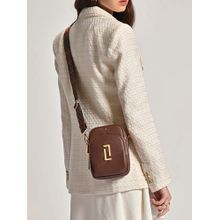 Lavie Luxe Women's Mobile25 Vertical 3-Compartment Sling - Brown (M)