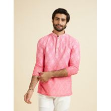 Manyavar Pink Elegance Short Kurta for Men