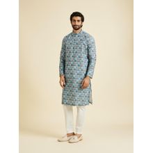 Manyavar Teal Green Festive Kurta with Pyjama for Men