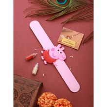 Saraf RS Jewellery Peppa Pig Wrist Slap Kids Toy Band with Roli Chawal