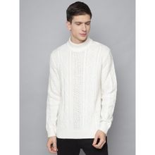 LINDBERGH Off White Solid High Neck Sweater