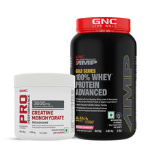 GNC Amp 100% Whey Protein Vanilla Ice Cream + Creatine Monohydrate - Combo Pack