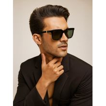 Police Unisex Full UV Protected Green Lens Square Sunglasses (54)