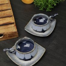 Amalfiee Ceramics Exclusive Gulchandani Mher-O-Maah Cup And Saucer Set Of 2