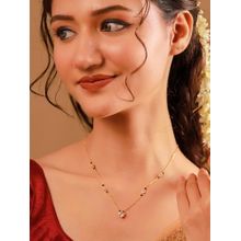 Voylla White Brass Gold Plated Stones Mangalsutra