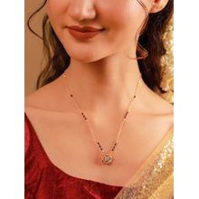Voylla White Brass Gold Plated Stones Mangalsutra