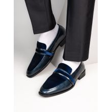 Alberto Torresi Wedding Patent Blue Crinkle Suede Shoes