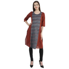 Morph Maternity Stylish Ikat Nursing Kurta - Brown