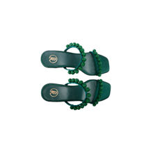 PREET KAUR Green Burano Block Heels