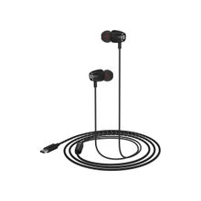 Portronics Conch 90 in Ear Wired Earphones with Mic Type C Jack 10mm Dynamic Drivers (Black)