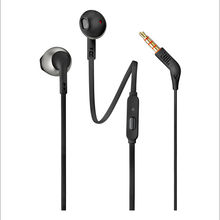 JBL T205 Pure Bass Metal Earbud Wired Headphones with Mic (Black)