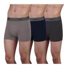FREECULTR Men's Anti-Microbial Air-Soft Micromodal Underwear Trunk, Pack of 3 - Multi-Color