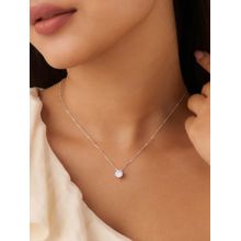 Zavya Her Constant Light Solitaire Rhodium Plated Necklace