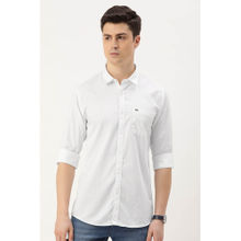 Peter England Men White Slim Fit Print Full Sleeves Casual Shirt
