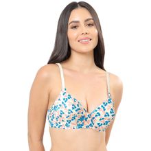 Amante Print Padded Non Wired Full Coverage T-Shirt Bra White