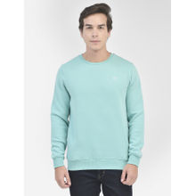 CRIMSOUNE CLUB Men Turquoise Round Neck Sweatshirt