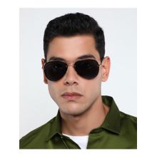 RESIST EYEWEAR Unisex Uv Protected Black Lens Aviator Sunglasses (58)