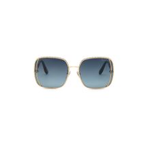 Chopard Women Full Uv Protected Blue Lens Gold Frame Sunglasses (61)