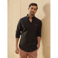 Andamen Regular Fit Black Men Full Sleeve Stretchable Shirt