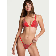 Victoria's Secret Red Very Sexy Shine Triangle Bralette & V-String Panty (Set of 2)