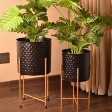 Cinch Home Ardour Gold & Black Hammered Planters