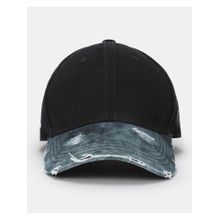 Bewakoof Unisex Black Shadow Jaw Printed Distressed Acid Wash Baseball Cap