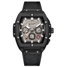 Giordano Men Grey Dial Leather Black Strap Analog Watch-GZ-50098-03