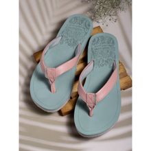SOLETHREADS Cushioned Women Peach Textured Flipflop