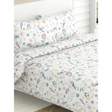 Haus & Kinder Exotic Wings 180 TC Cotton Printed Bedsheet (King)