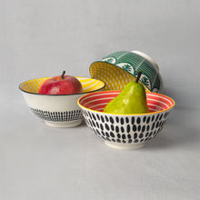 KitchenCraft Stripes And Swirls Crockery Katori Set