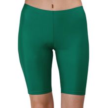 SOIE Mid Rise Soft Polyamide Spandex Knee Length Swimming/ Cycling Shorts-Green