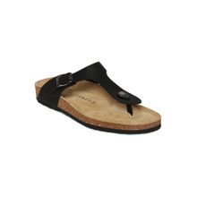 HF Journey Men Black Columbus Toe-Post Cork Footbed Sandals
